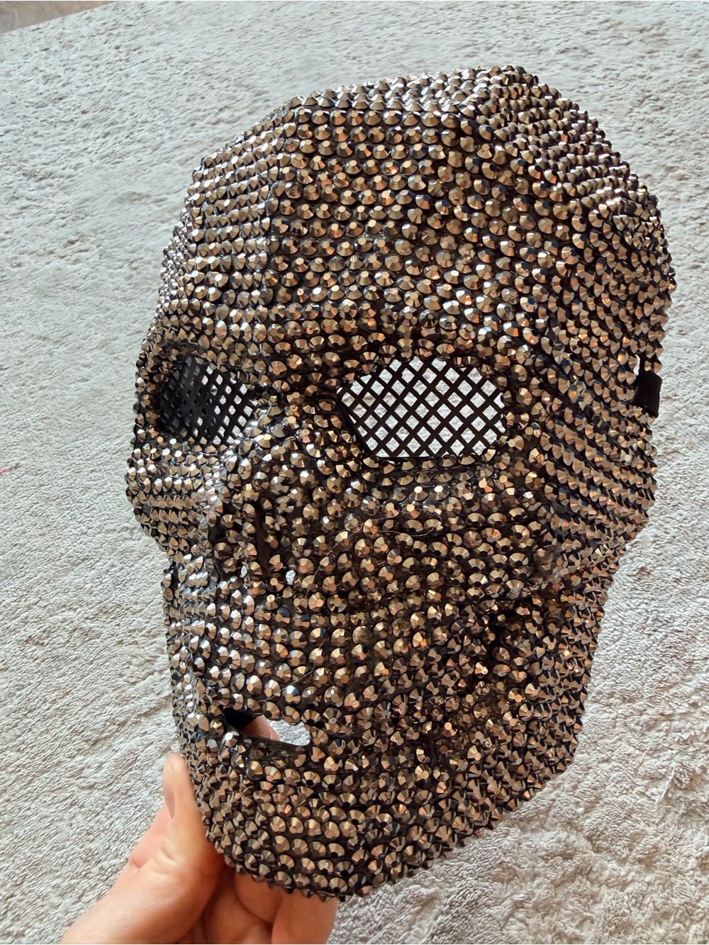 Dazzling Rhinestone Skull Full Face Masquerade Mask Halloween - Picture 2 of 5